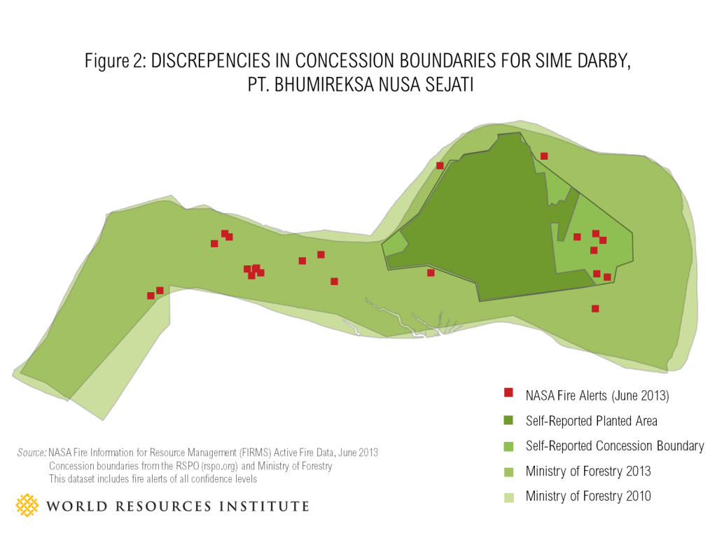 Description in concession boundaries for Sime Darby, Pt. Bhumireksa Nusa Sejati