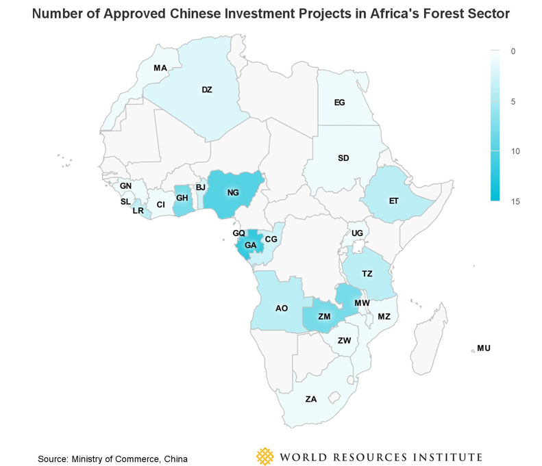 Number of Approved Chinese Investment Projects in Africa's Forest Sector