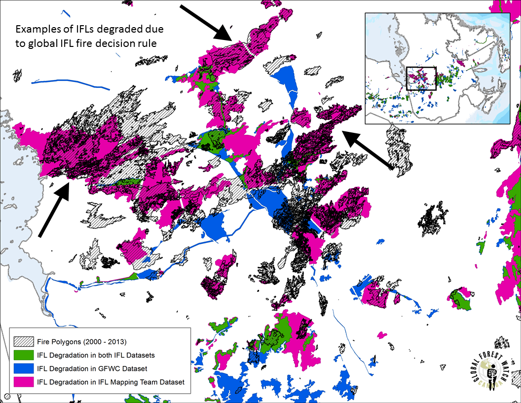 Examples of difference in fire rule for northwest area of Quebec.