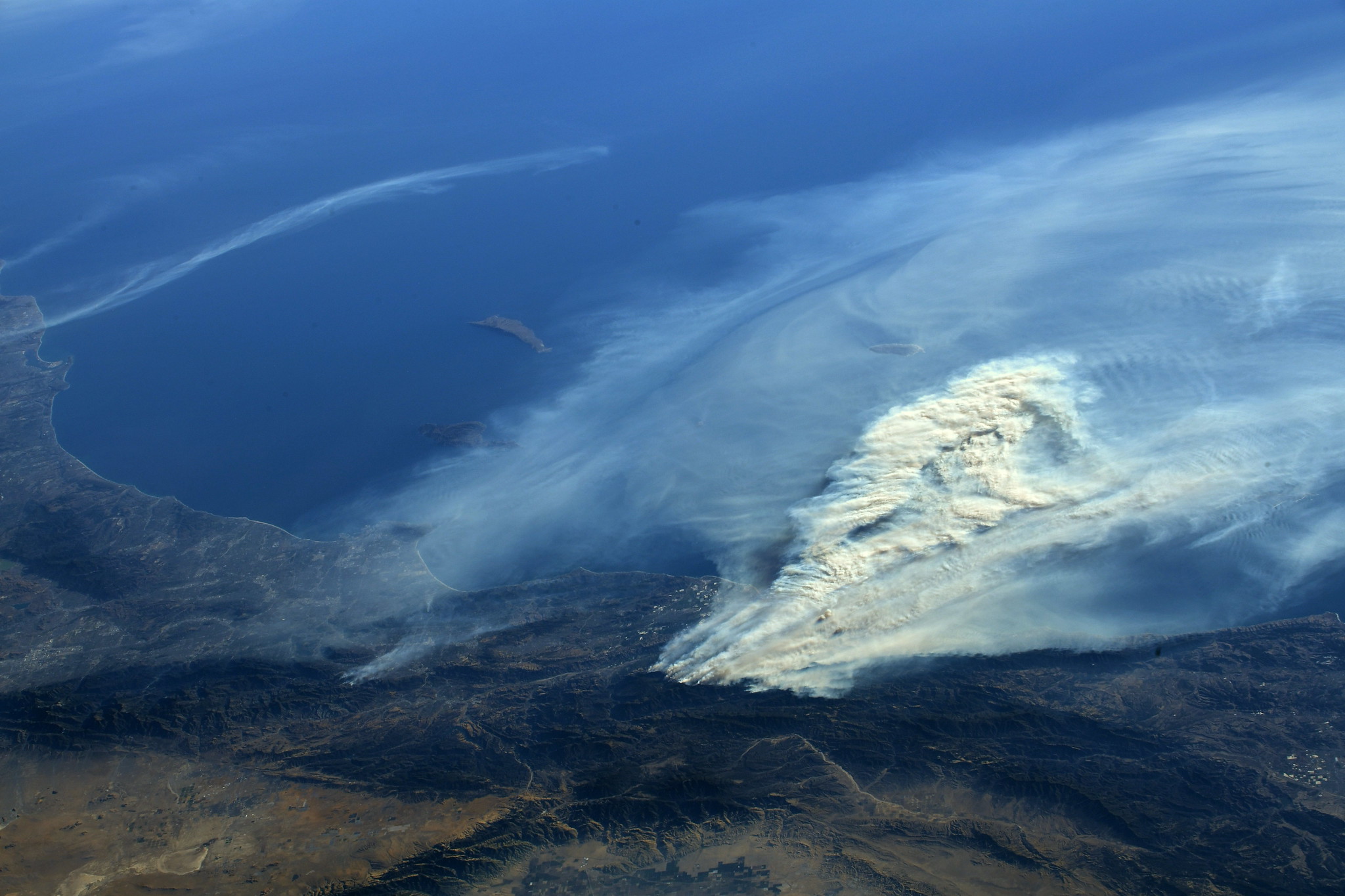 satellite view of fires in southern california