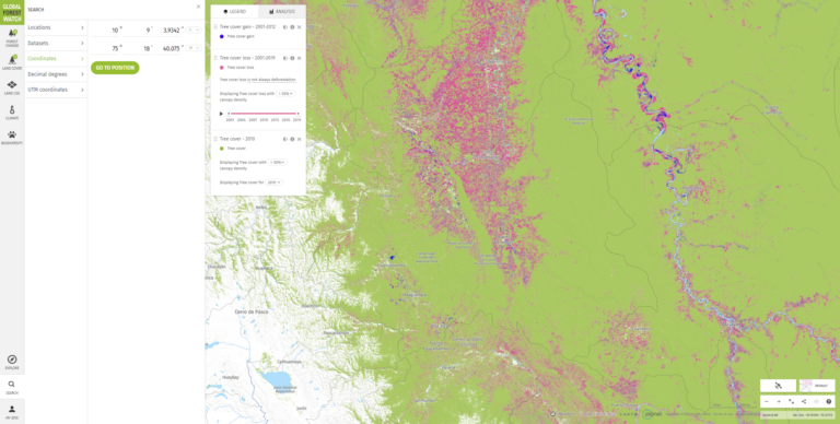 Search for an Area on the Map | Help Center | GFW