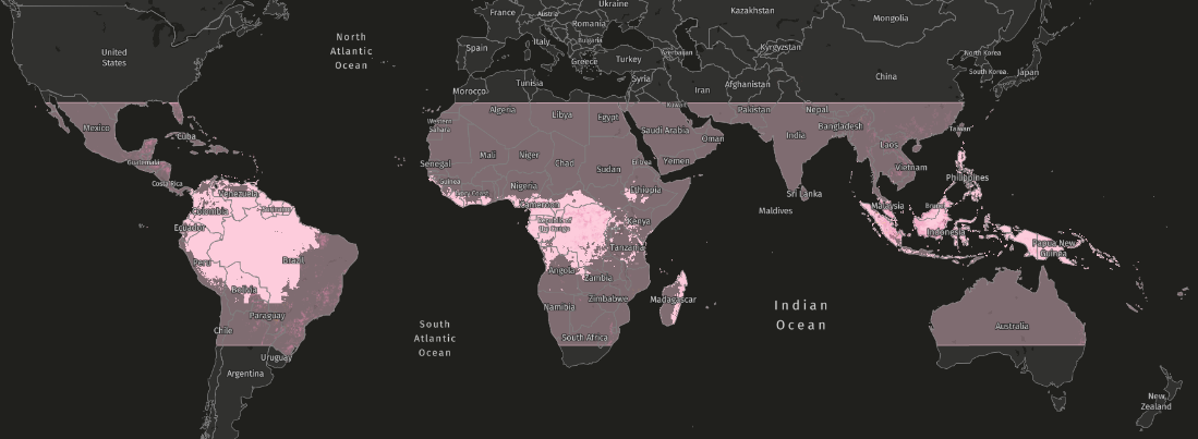 La couche « alertes intégrées de déforestation » combine la puissance analytique des alertes de déforestation GLAD, GLAD-S2 et RADD